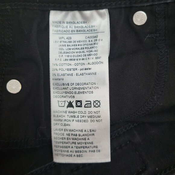 Levi's Denizen Junior Sz 3 Black High-Rise Shortie Cuffed Stretch Denim Shorts - Picture 5 of 8